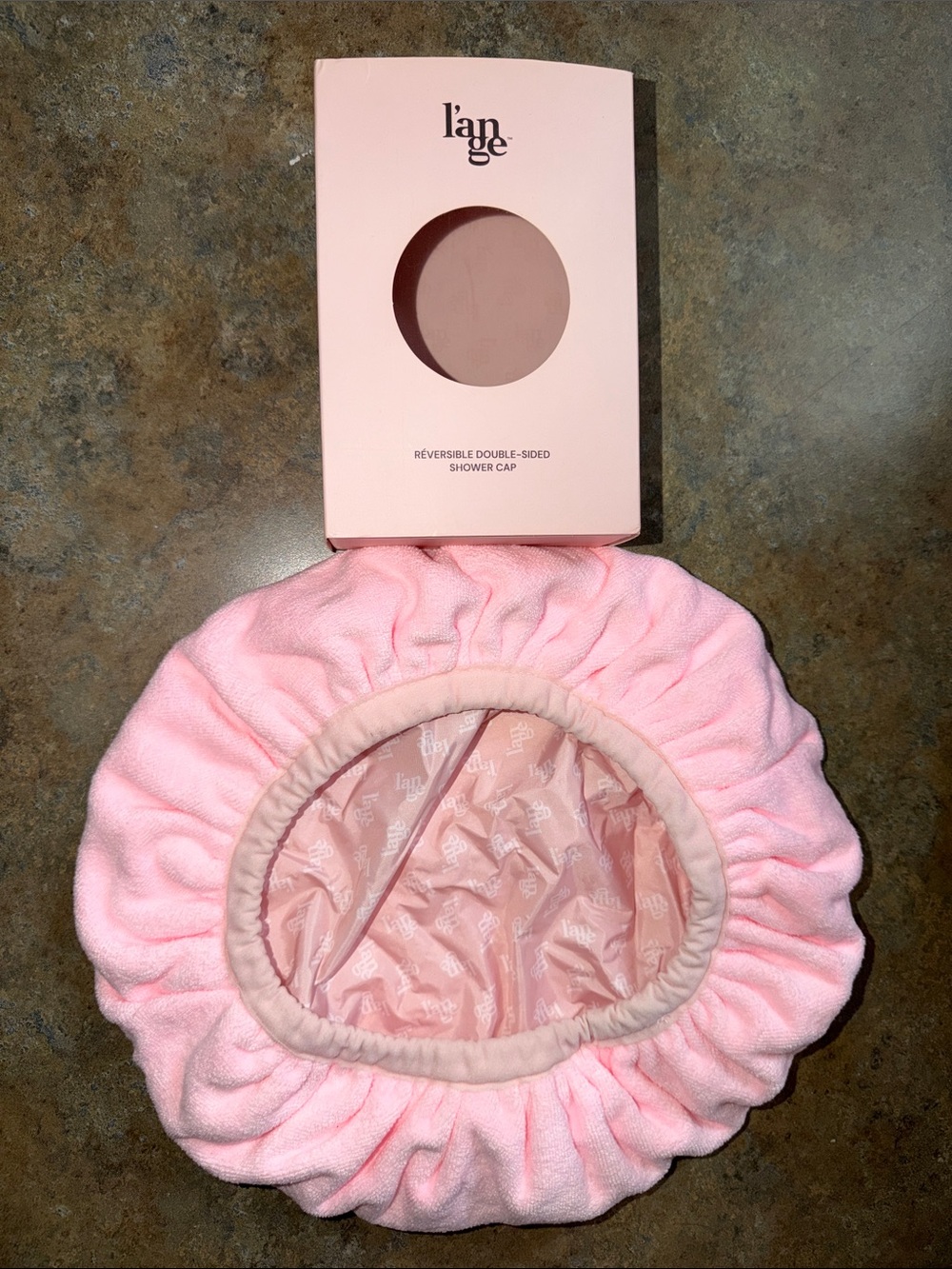 Lange Reversible Pink Double-Sided Shower Cap
